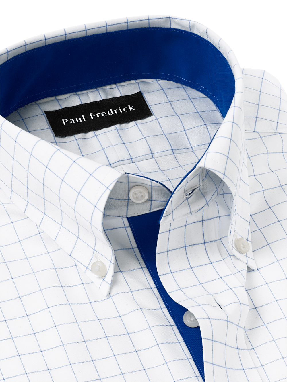 Alternate Image of Non-iron Cotton Check Dress Shirt With Contrast Trim-6