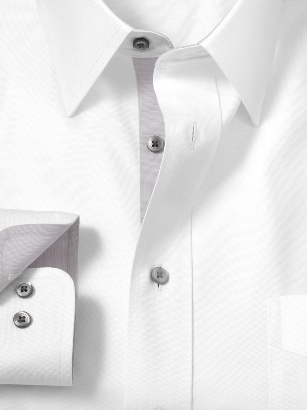 Alternate Image of Comfort Stretch Non-iron Solid Dress Shirt With Contrast Trim-5