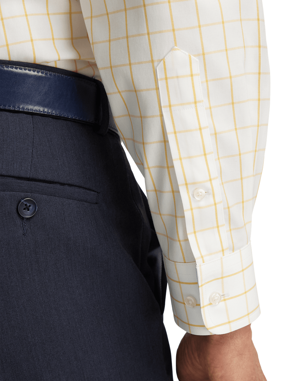 Alternate Image of Comfort Stretch Non-iron Check Dress Shirt With Contrast Trim-3