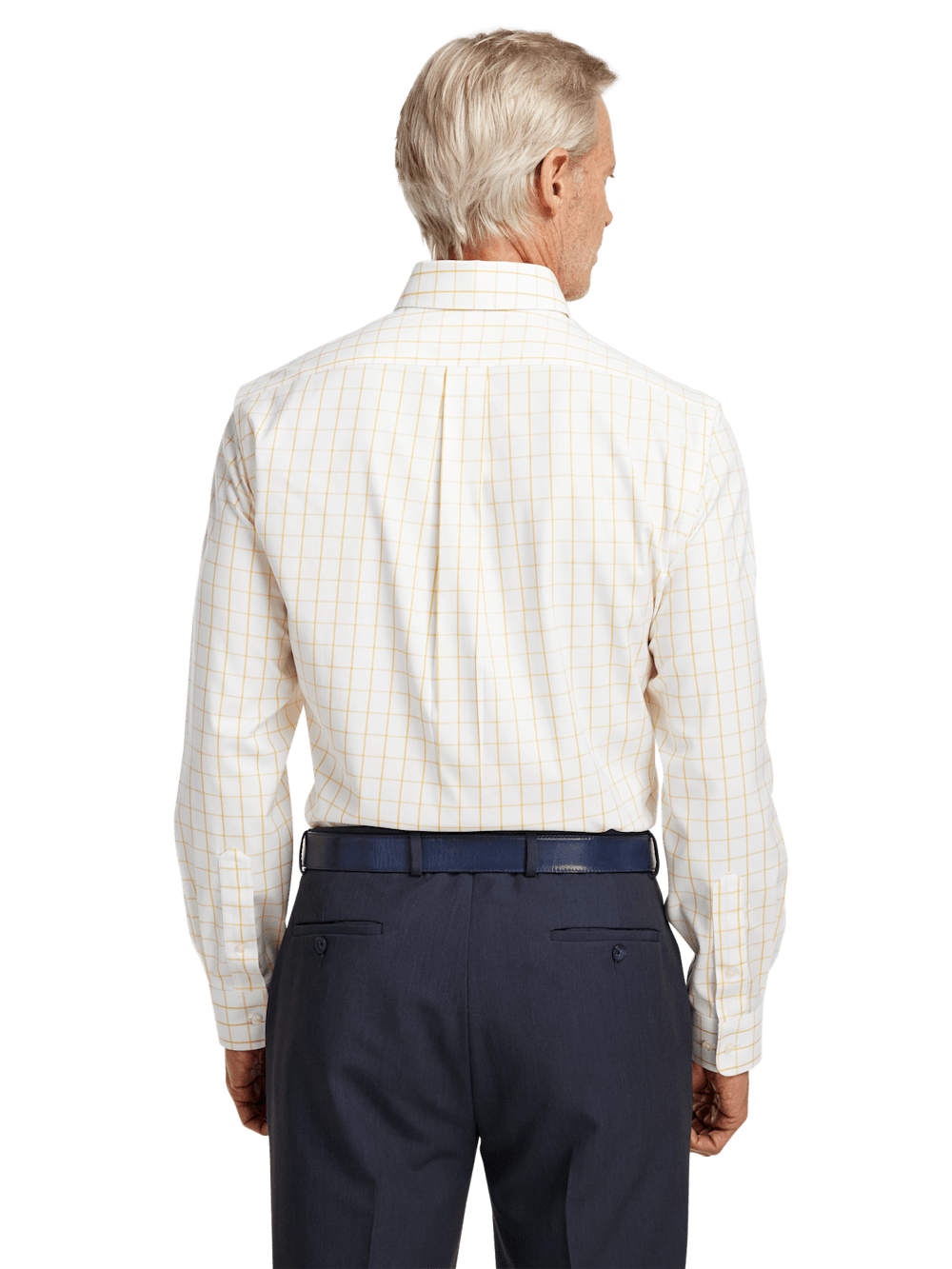 Alternate Image of Comfort Stretch Non-iron Check Dress Shirt With Contrast Trim-4