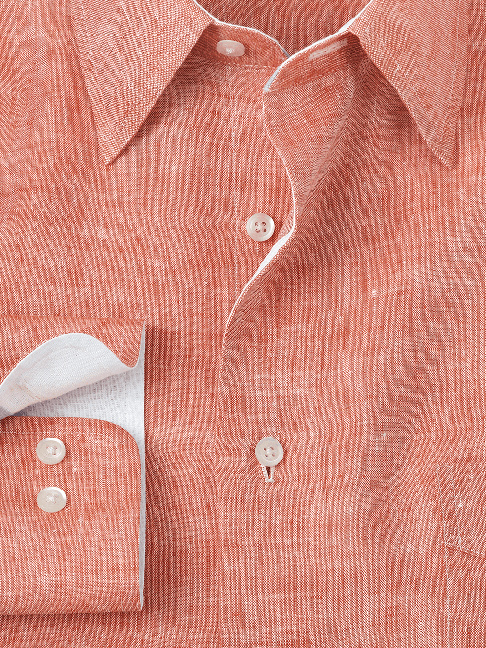 Alternate Image of Non-iron Linen Solid Dress Shirt With Contrast Trim-5