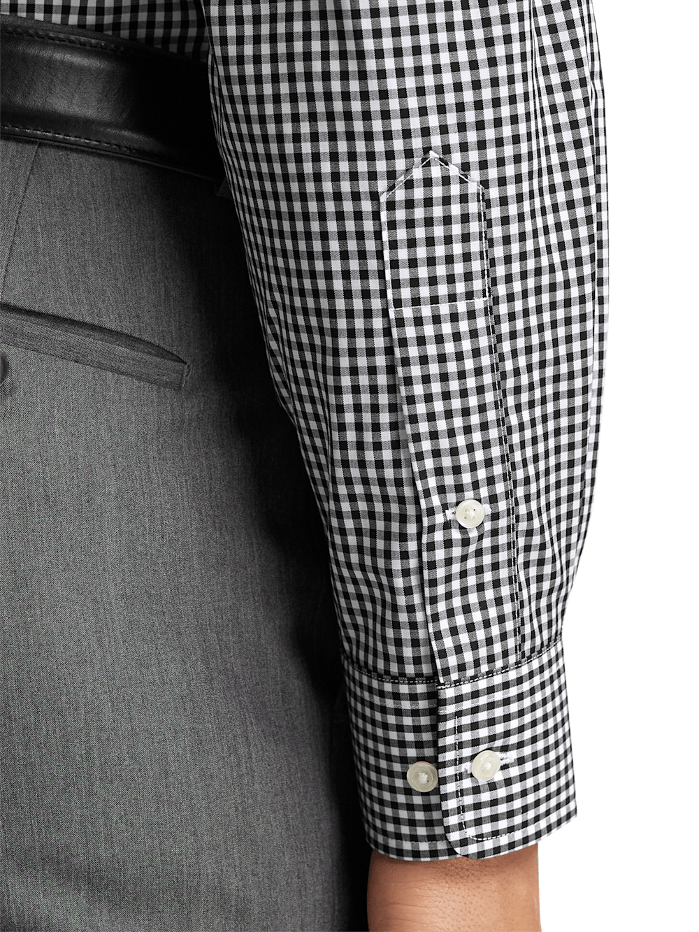 Alternate Image of Non-iron Cotton Check Dress Shirt With Contrast Trim-3