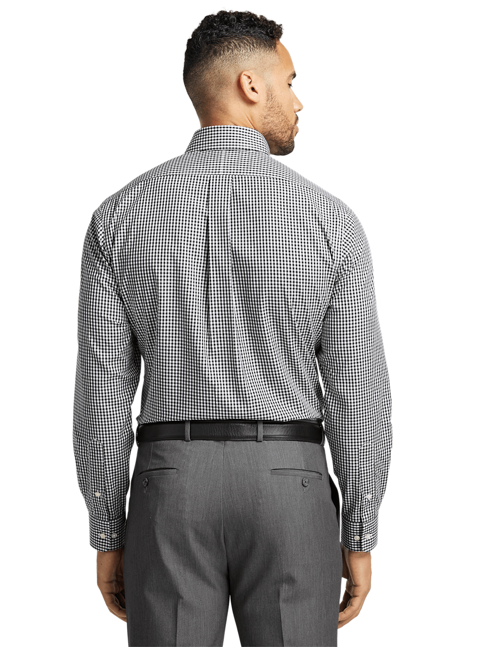 Alternate Image of Non-iron Cotton Check Dress Shirt With Contrast Trim-4