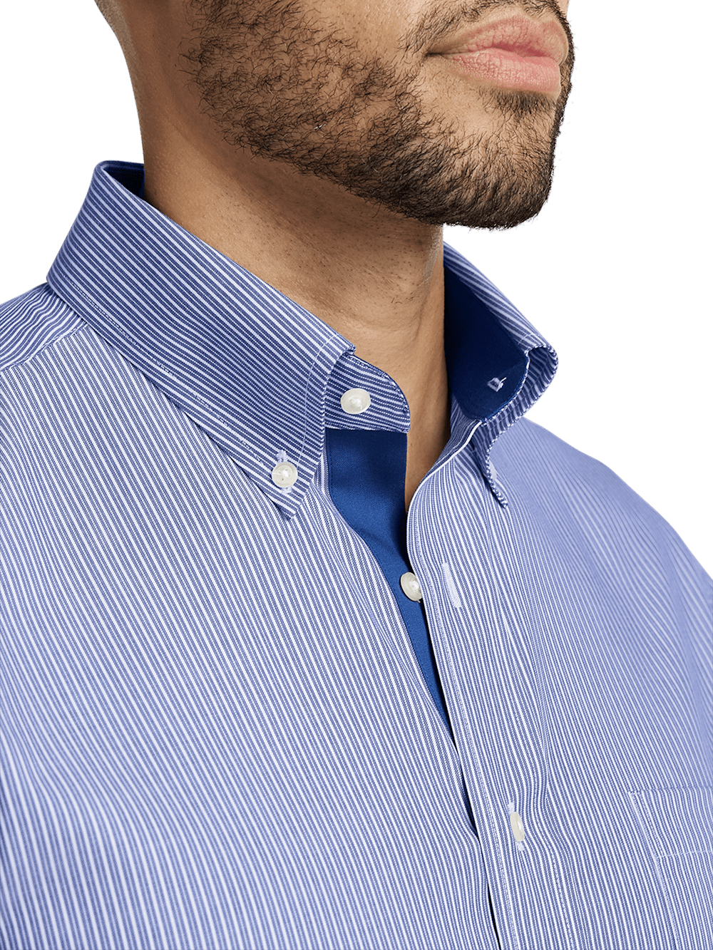 Alternate Image of Non-iron Cotton Stripe Dress Shirt With Contrast Trim-2