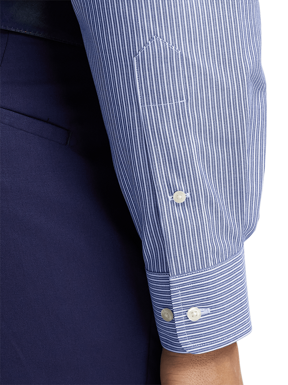Alternate Image of Non-iron Cotton Stripe Dress Shirt With Contrast Trim-3