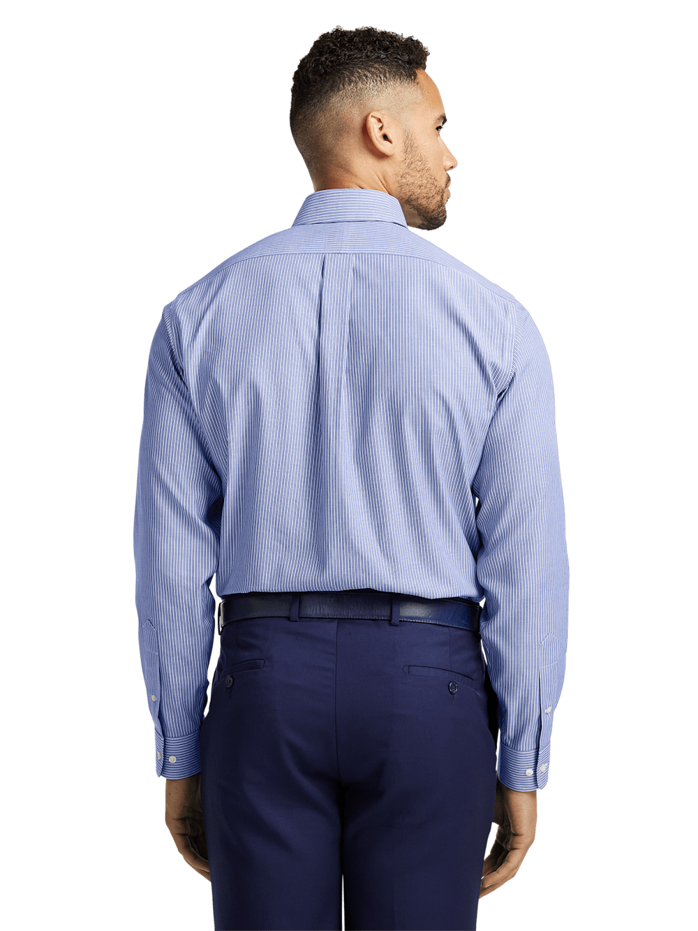 Alternate Image of Non-iron Cotton Stripe Dress Shirt With Contrast Trim-4