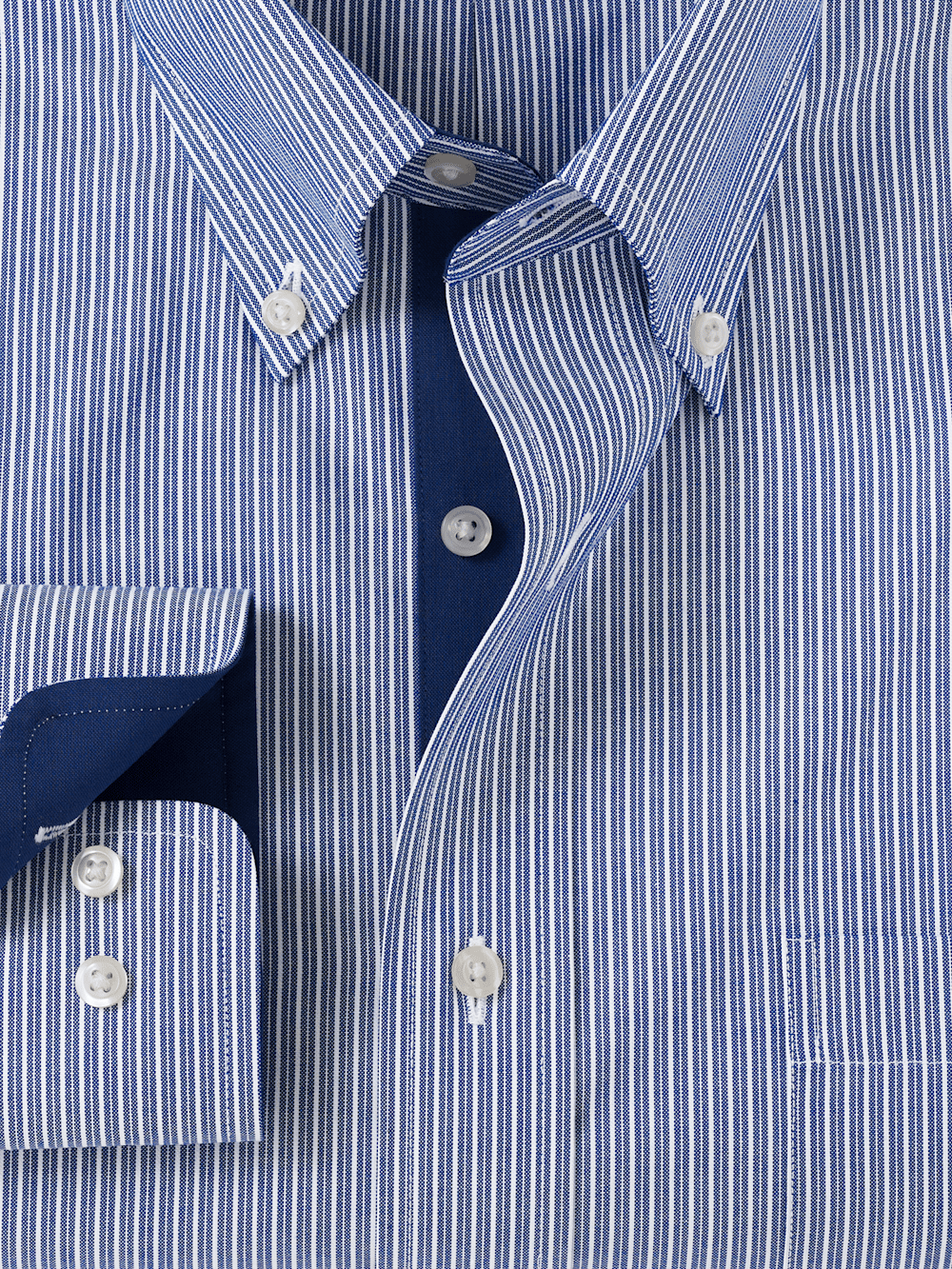 Alternate Image of Non-iron Cotton Stripe Dress Shirt With Contrast Trim-5