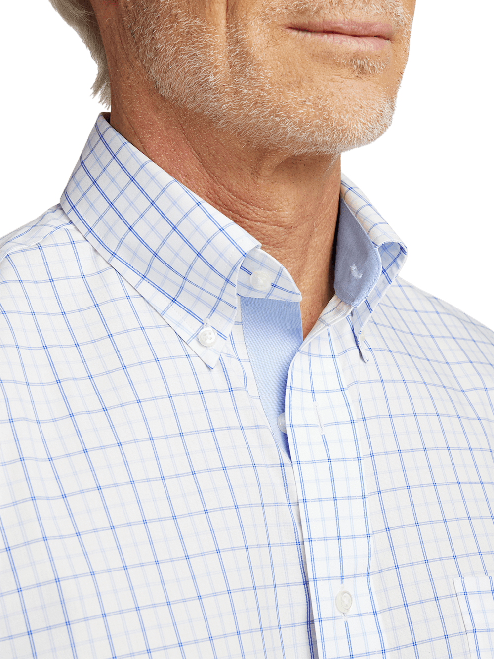 Alternate Image of Non-iron Cotton Windowpane Dress Shirt With Contrast Trim-2