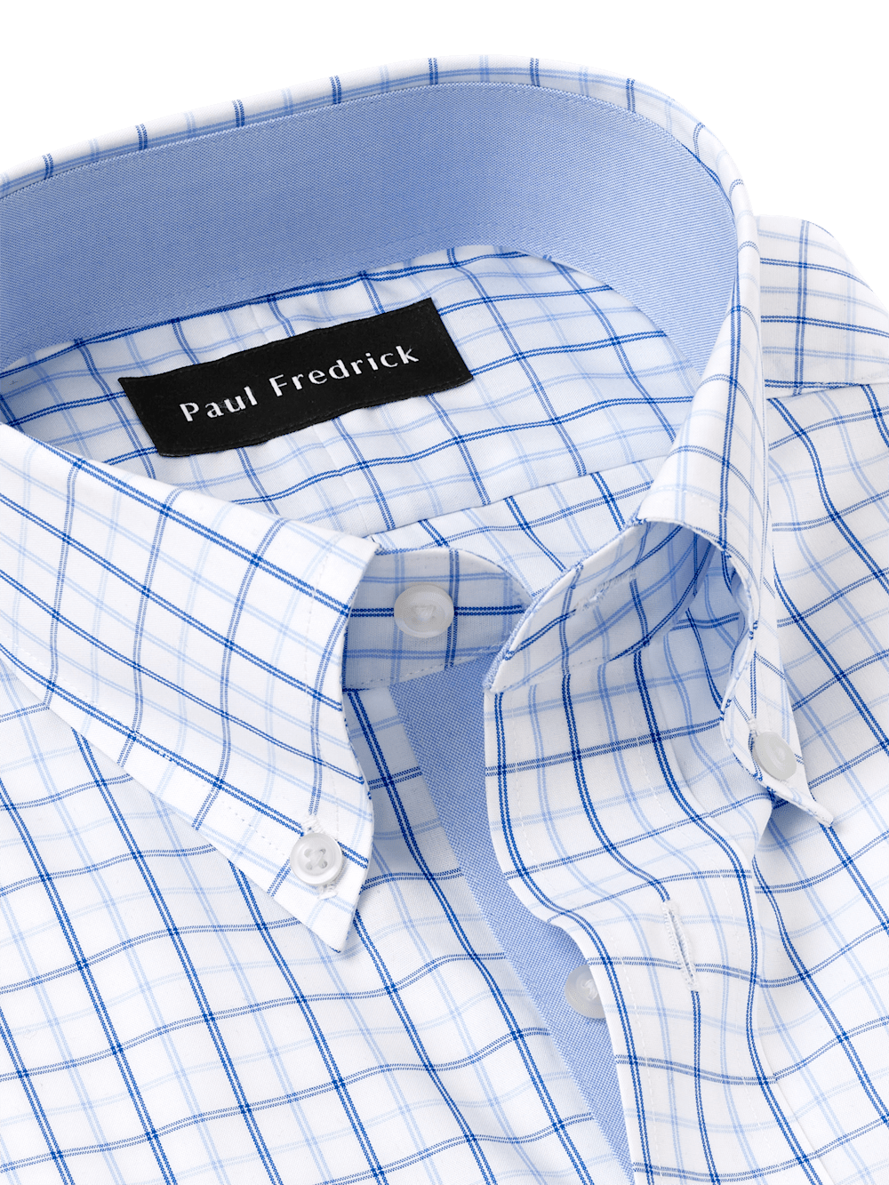 Alternate Image of Non-iron Cotton Windowpane Dress Shirt With Contrast Trim-6
