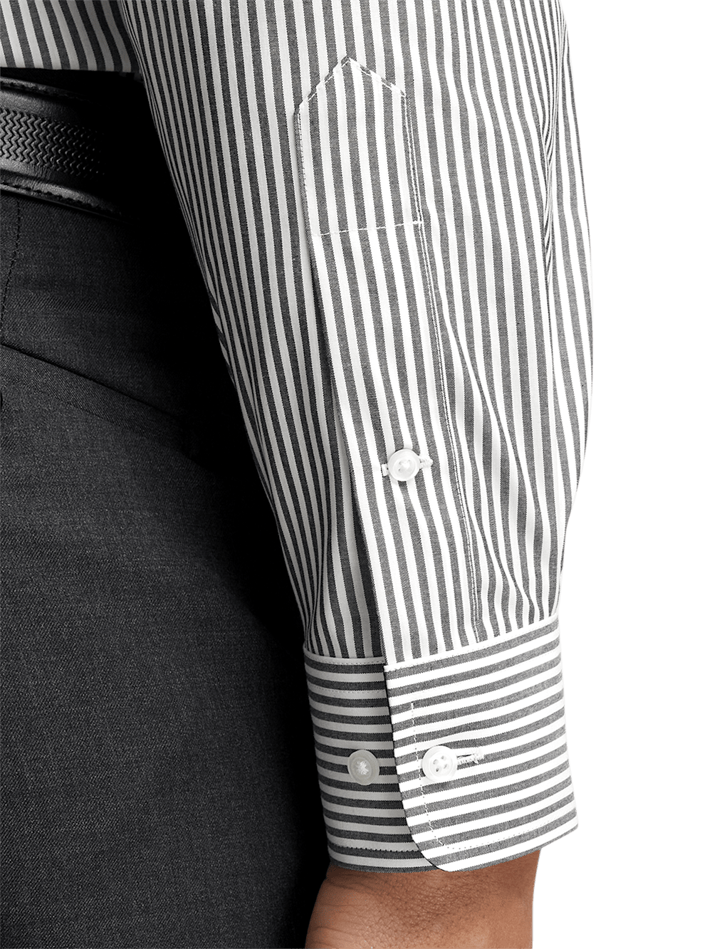 Alternate Image of Non-iron Cotton Stripe Dress Shirt With Contrast Trim-3