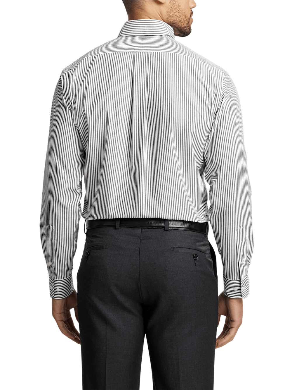 Alternate Image of Non-iron Cotton Stripe Dress Shirt With Contrast Trim-4