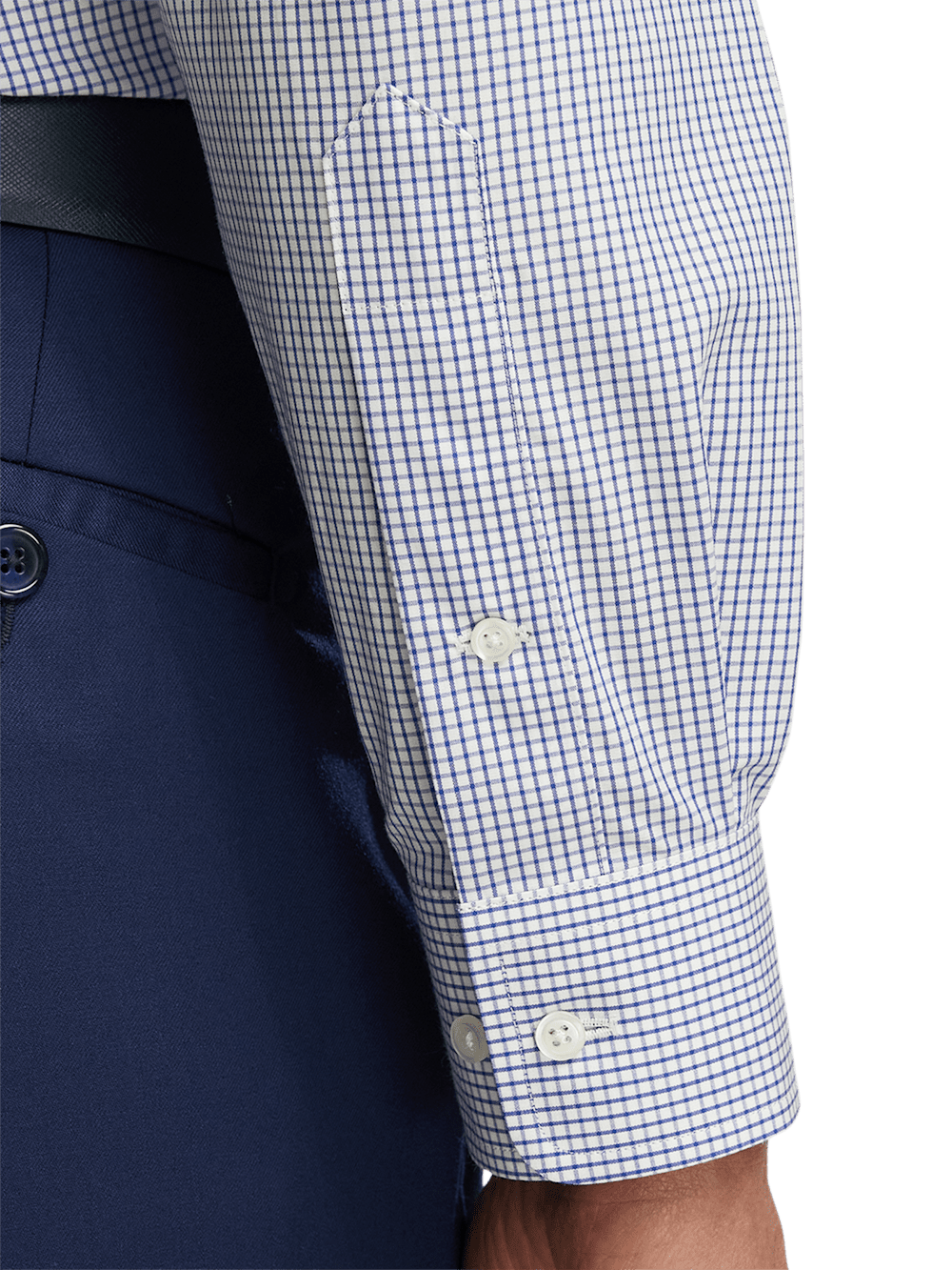 Alternate Image of Non-iron Cotton Check Dress Shirt With Contrast Trim-3