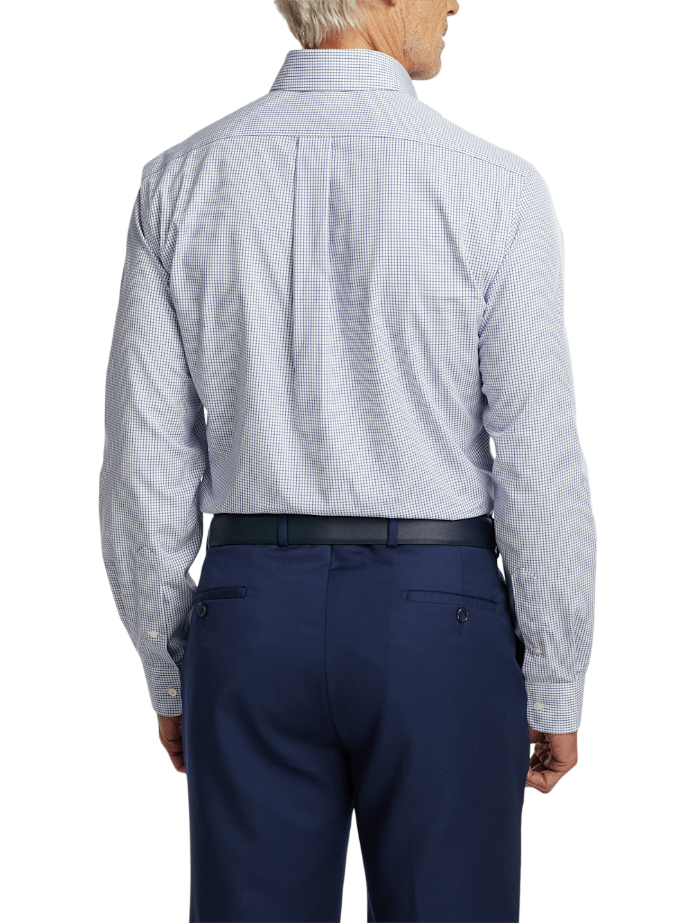Alternate Image of Non-iron Cotton Check Dress Shirt With Contrast Trim-4