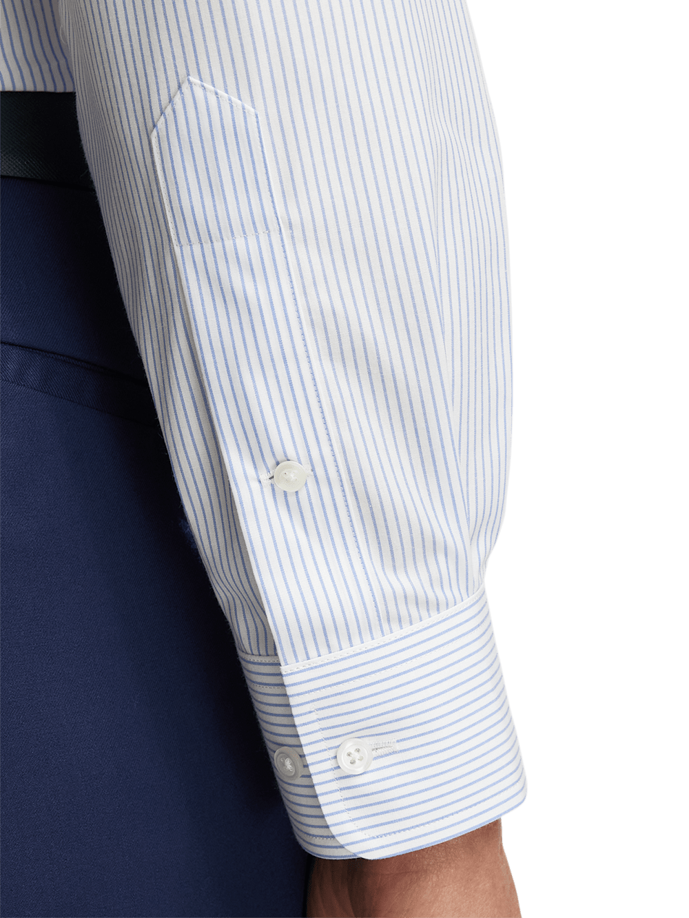 Alternate Image of Non-iron Cotton Stripe Dress Shirt With Contrast Trim-3