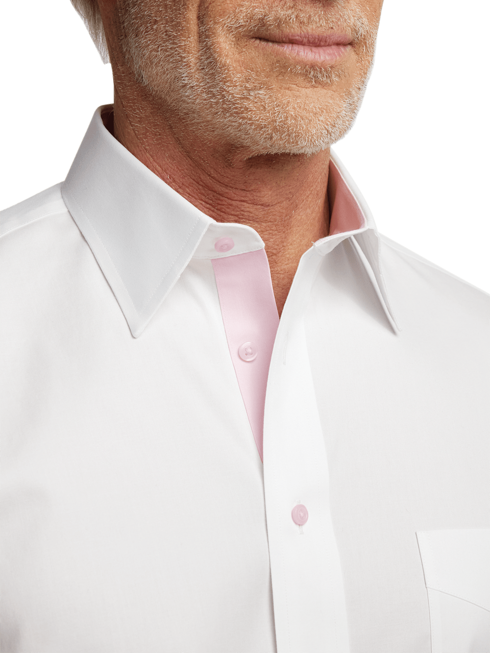 Alternate Image of Comfort Stretch Non-iron Solid Dress Shirt With Contrast Trim-2