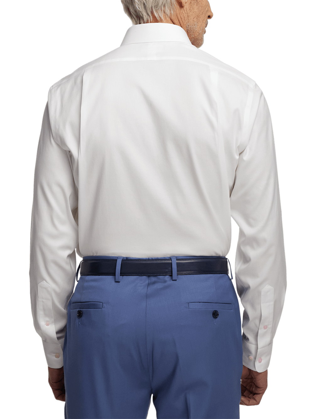 Alternate Image of Comfort Stretch Non-iron Solid Dress Shirt With Contrast Trim-4