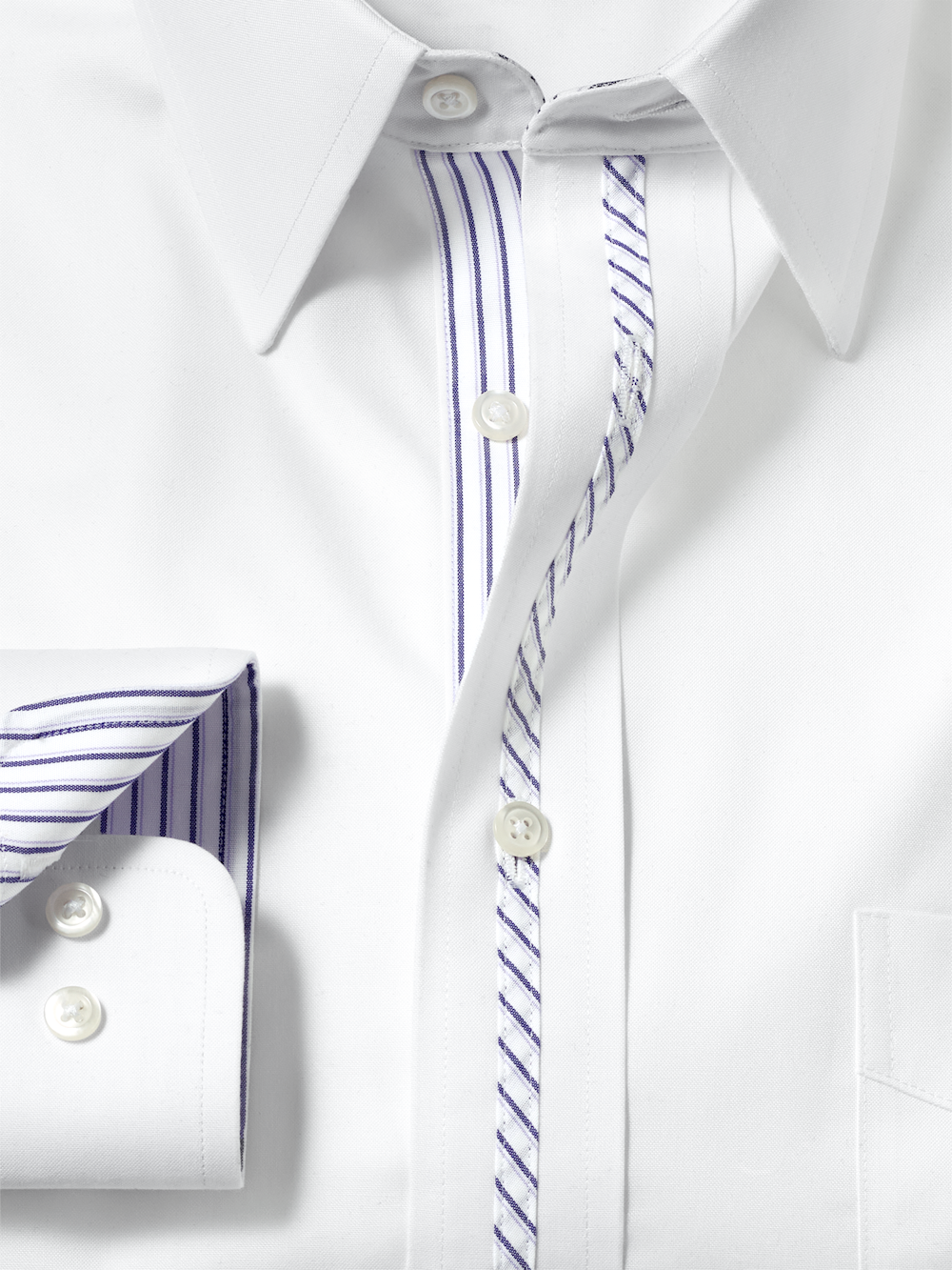 Alternate Image of Comfort Stretch Non-iron Solid Dress Shirt With Contrast Trim-5