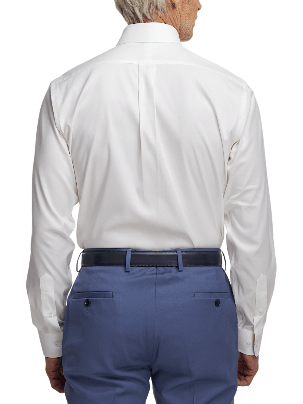 Alternate Image of Comfort Stretch Non-iron Solid Dress Shirt With Contrast Trim-4