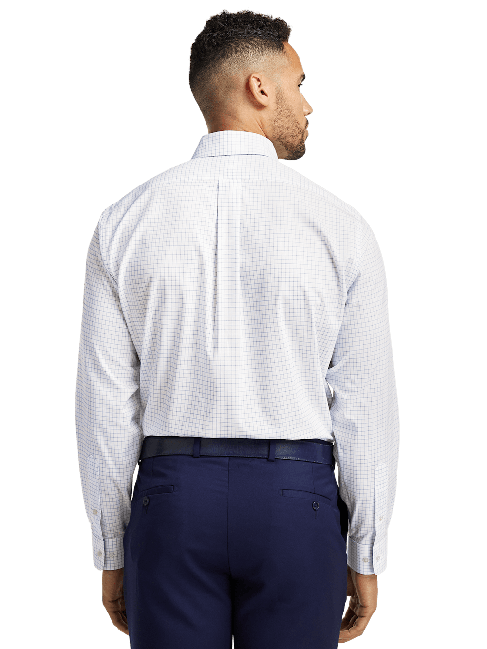 Alternate Image of Non-iron Cotton Check Dress Shirt With Contrast Trim-4
