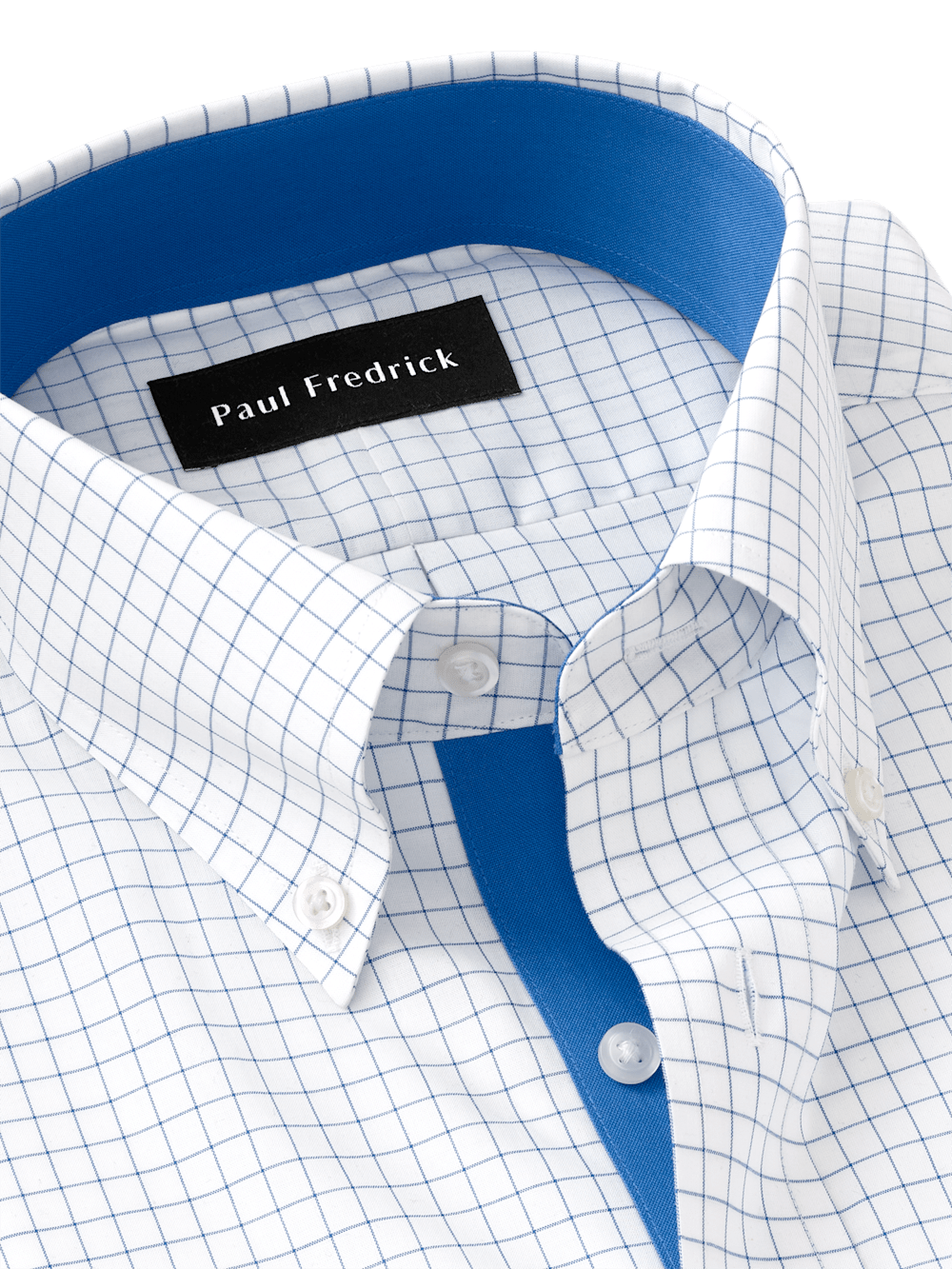 Alternate Image of Non-iron Cotton Check Dress Shirt With Contrast Trim-6