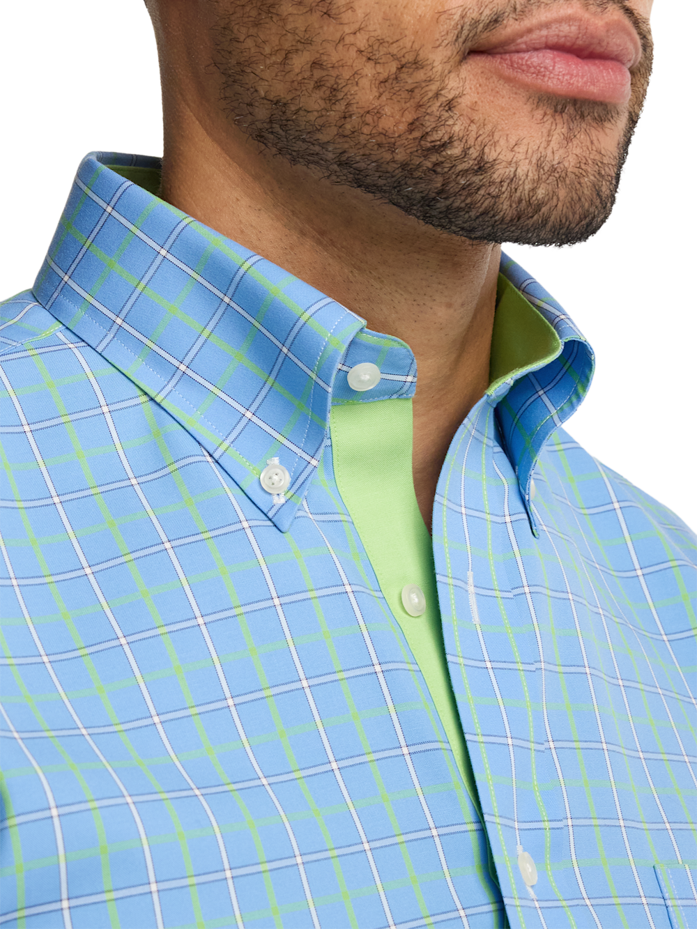 Alternate Image of Comfort Stretch Non-iron Check Dress Shirt With Contrast Trim-2