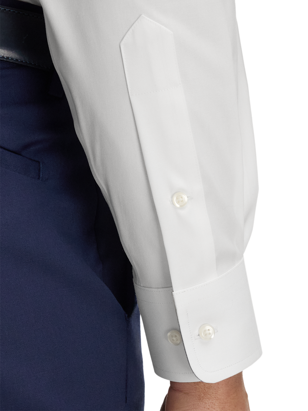 Alternate Image of Comfort Stretch Non-iron Solid Dress Shirt With Contrast Trim-3