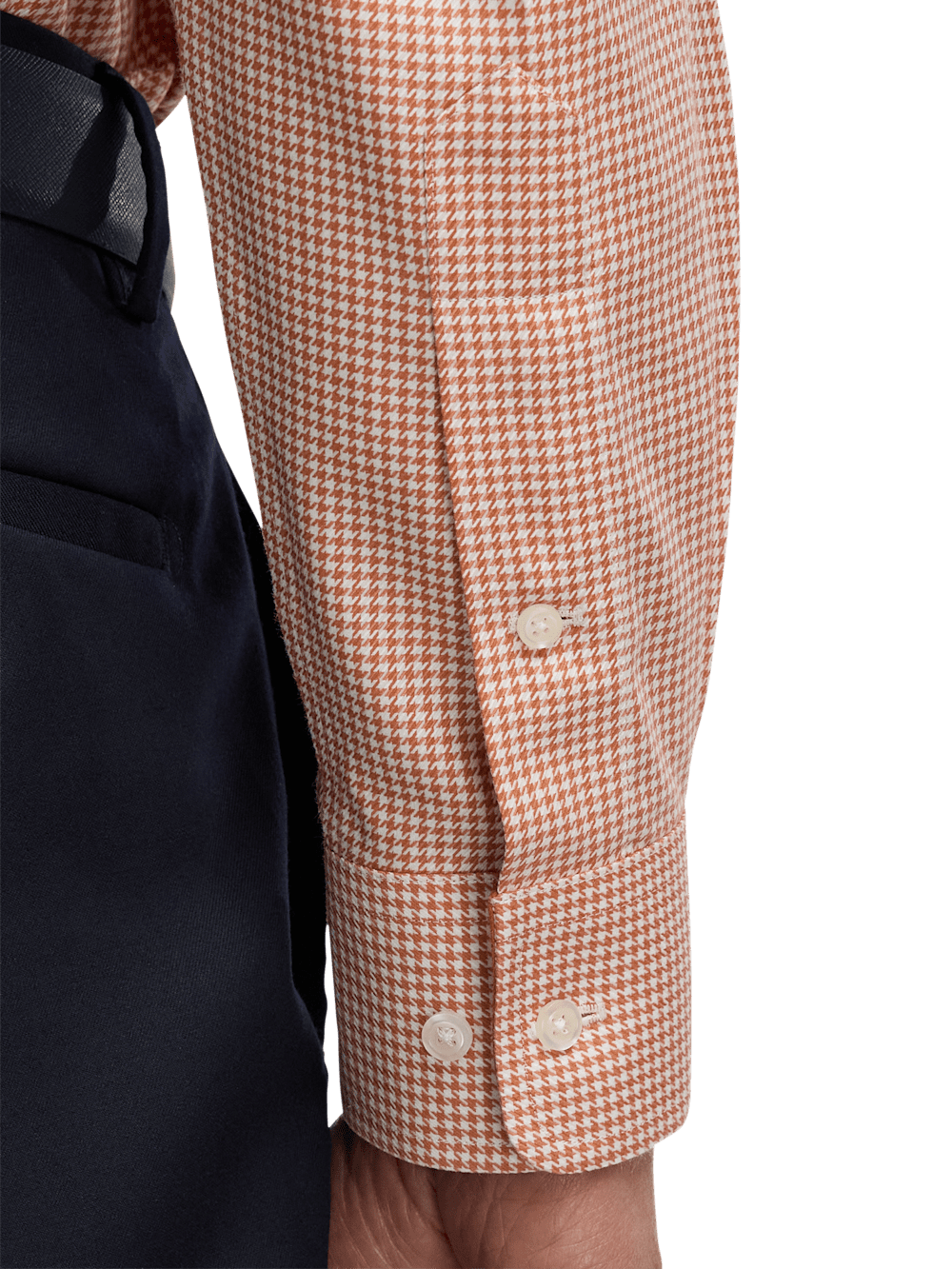 Alternate Image of Non-iron Cotton Houndstooth Dress Shirt With Contrast Trim-3