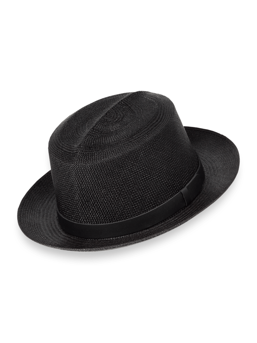 Product Image of Panama Fedora With Leather Band-Black
