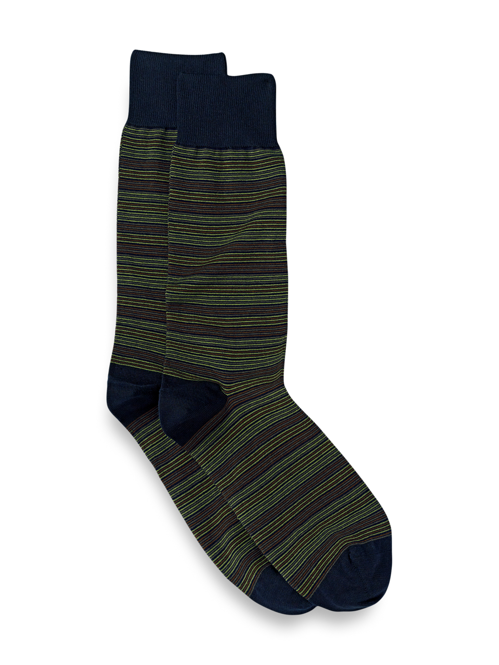 Product Image of Stripe Cotton Blend Sock-Green Multi
