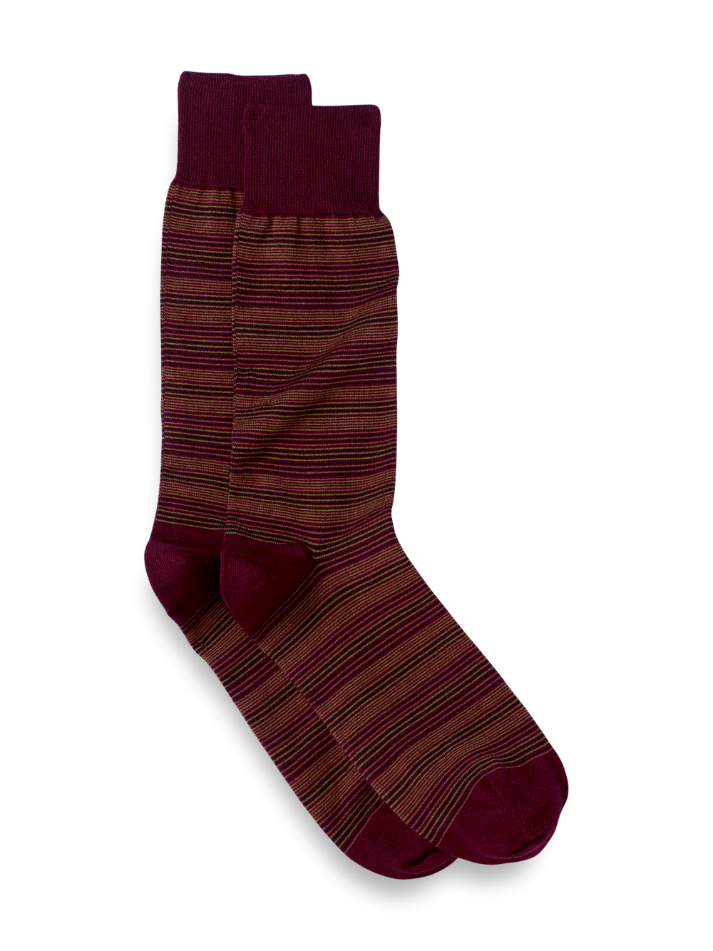 Product Image of Stripe Cotton Blend Sock-Burgundy Multi