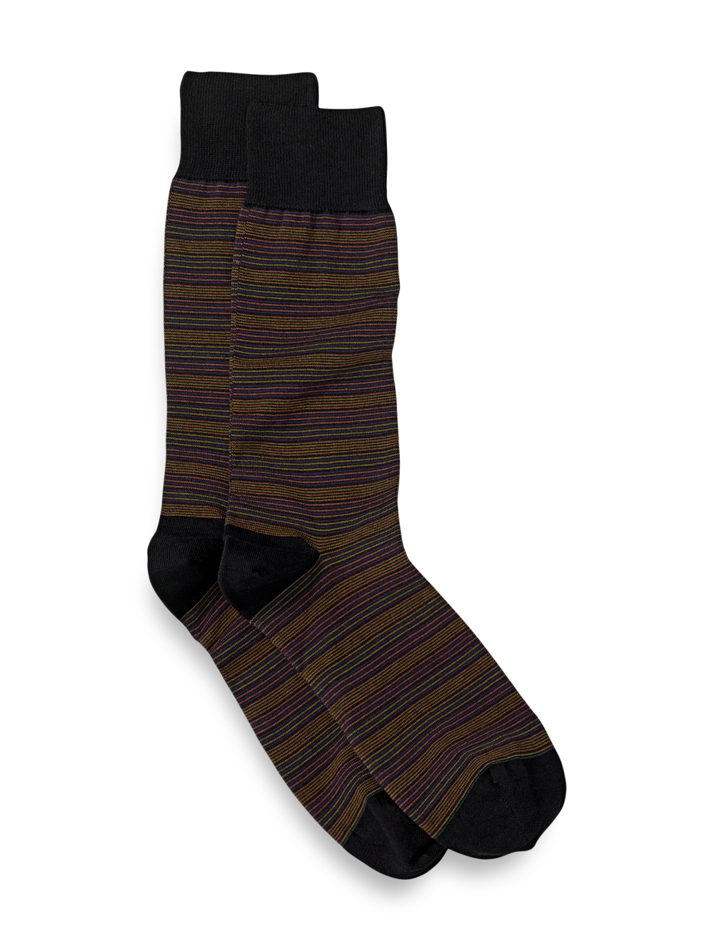 Product Image of Stripe Cotton Blend Sock-Black Multi