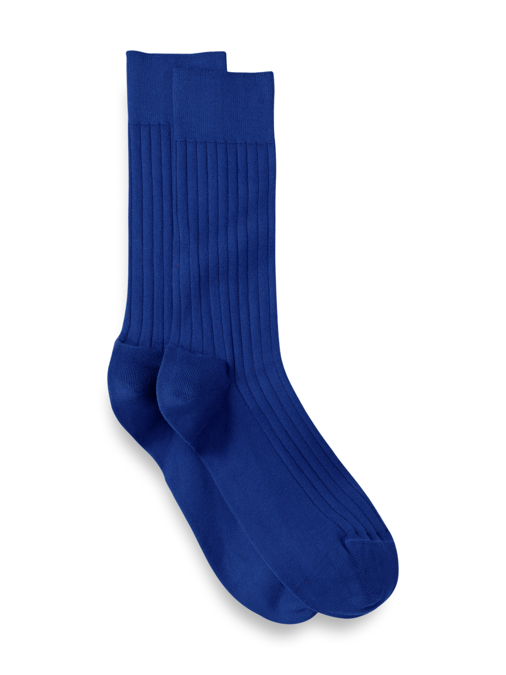 Product Image of Solid Rib With Contrast Cotton Blend Sock-Blue/Red