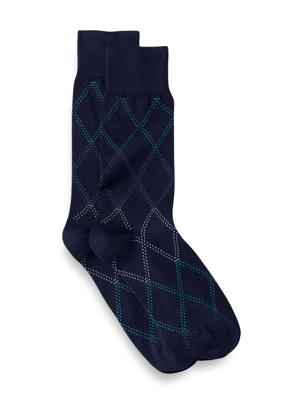 Product Image of Windowpane Cotton Blend Sock-Navy Multi