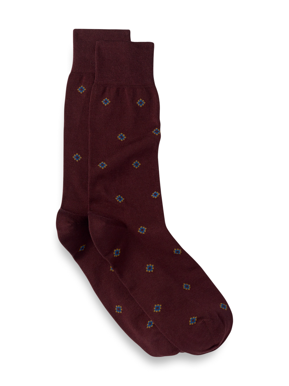 Product Image of Medallion Cotton Blend Sock-Burgundy