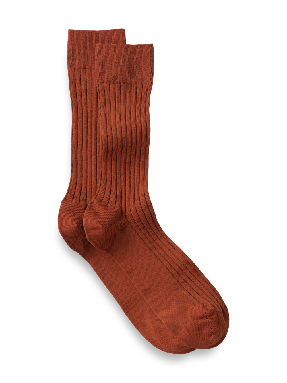 Product Image of Solid Rib Cotton Blend Sock-Rust