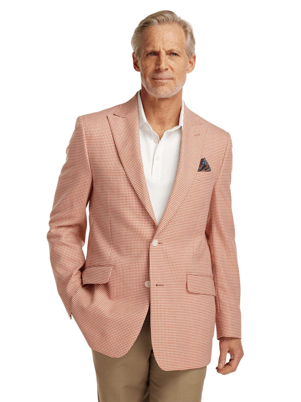 Alternate Image of Wool Houndstooth Single Breasted Peak Lapel Sport Coat-1