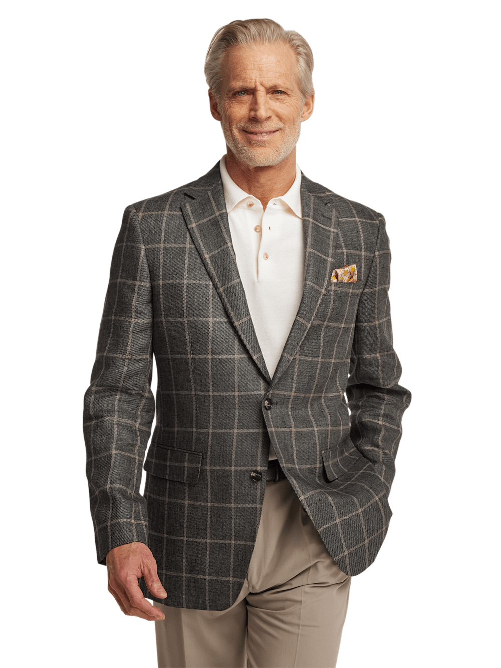 Alternate Image of Linen Windowpane Single Breasted Notch Lapel Sport Coat-1
