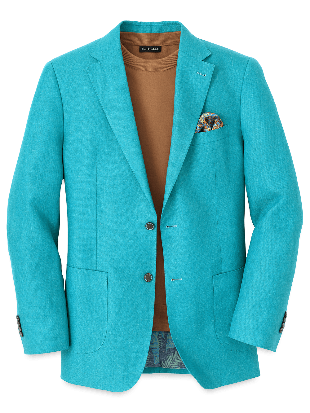 Product Image of Linen Notch Lapel Sport Coat-Teal