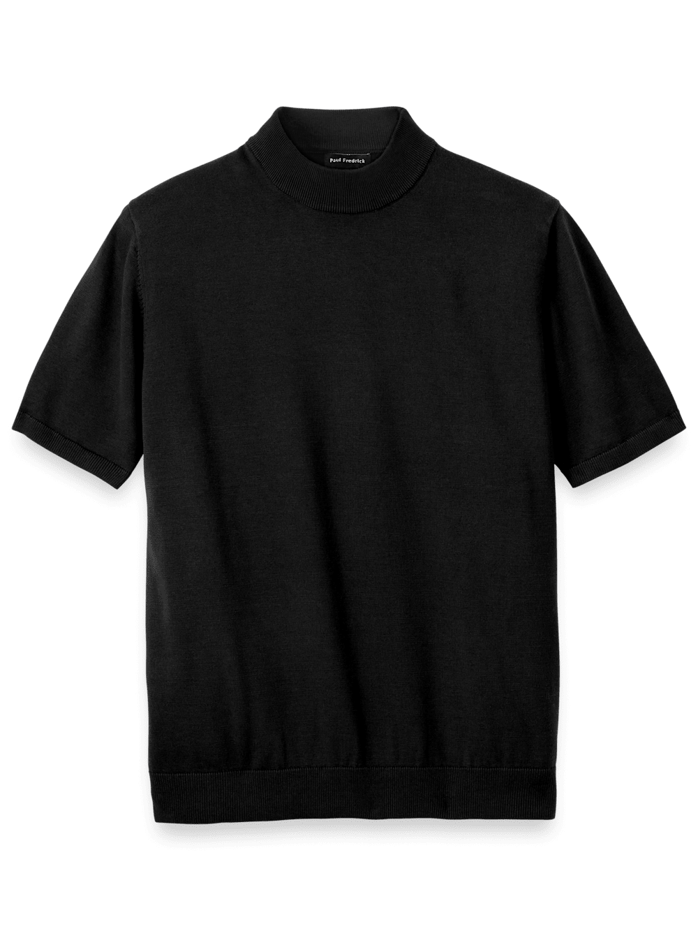 Product Image of Cotton Mock Neck Sweater-Black