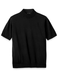 Cotton Mock Neck Sweater - Black