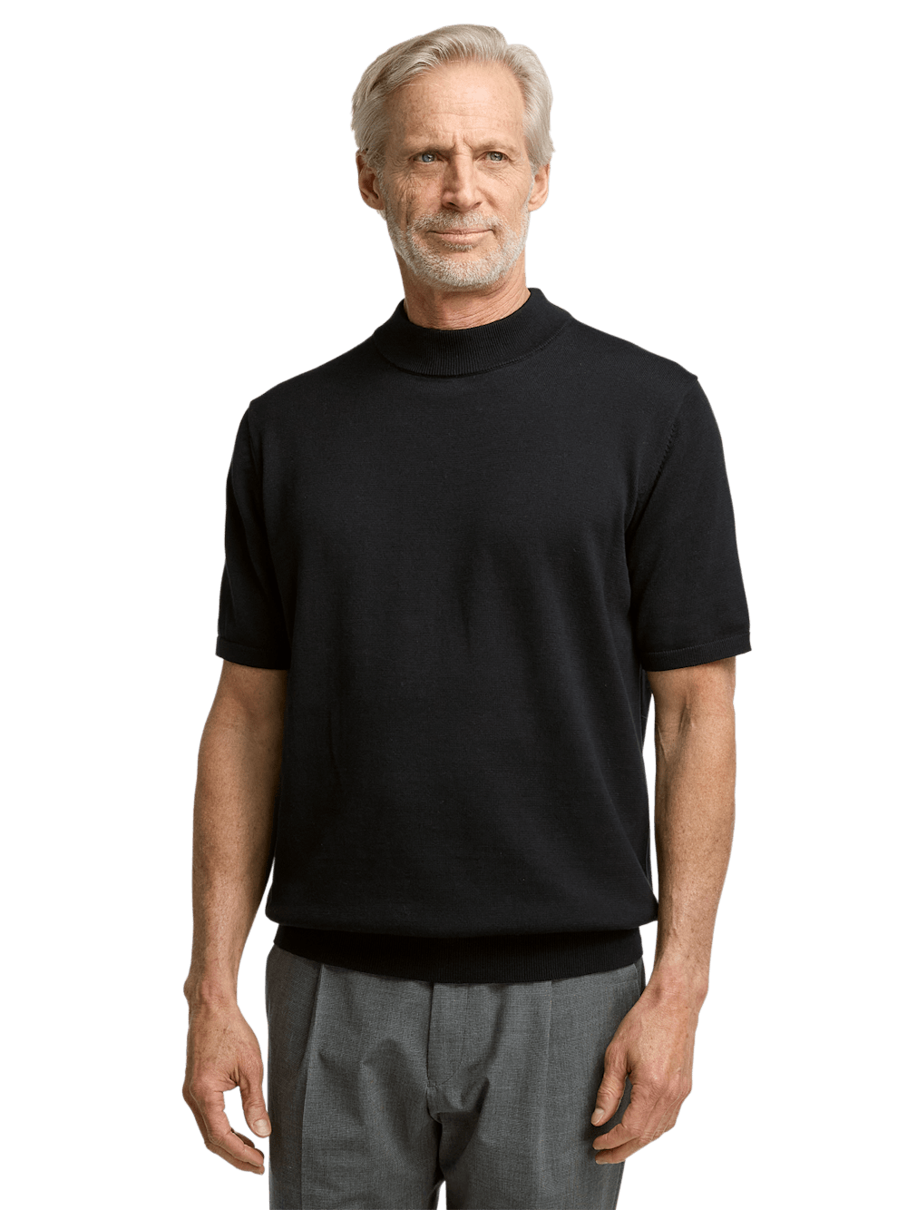 Alternate Image of Cotton Mock Neck Sweater-1