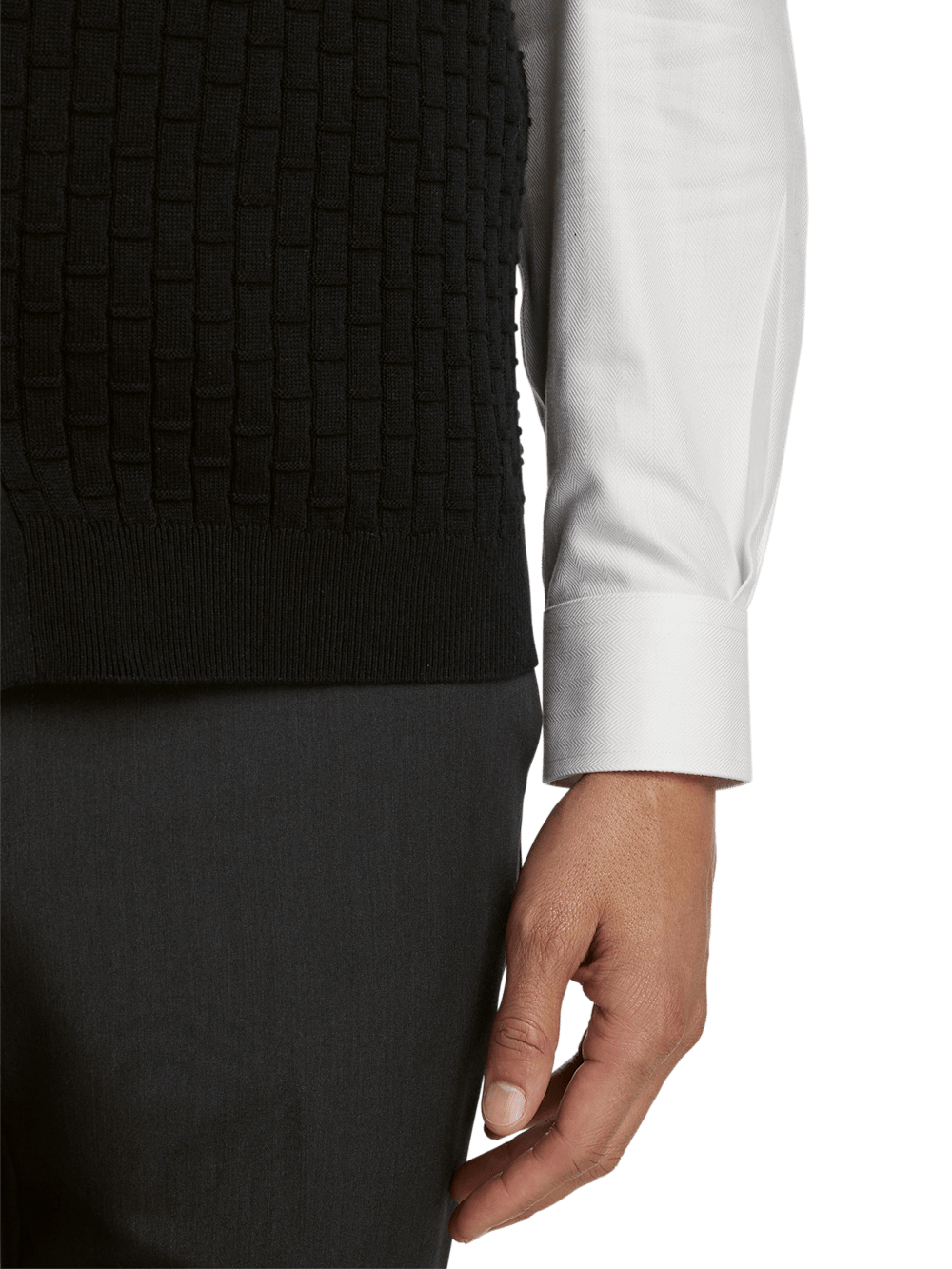 Alternate Image of Cotton Button Front Cardigan Vest-3