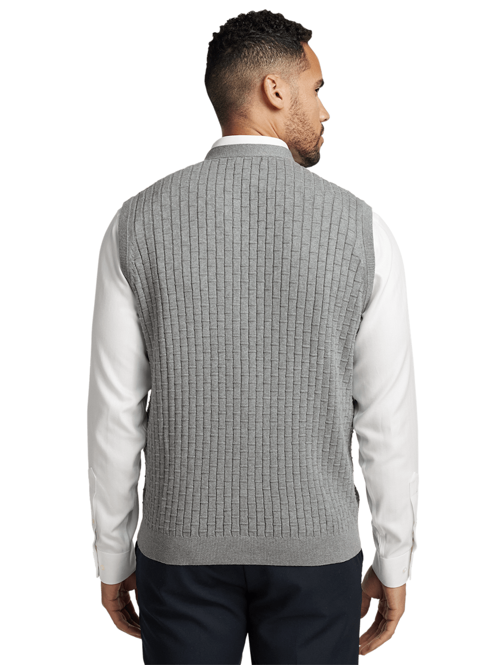 Alternate Image of Cotton Button Front Cardigan Vest-4