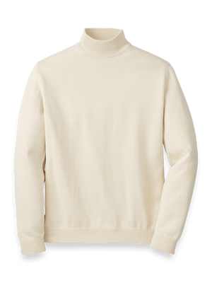 Supima Cotton Mock Neck Sweater - Ivory