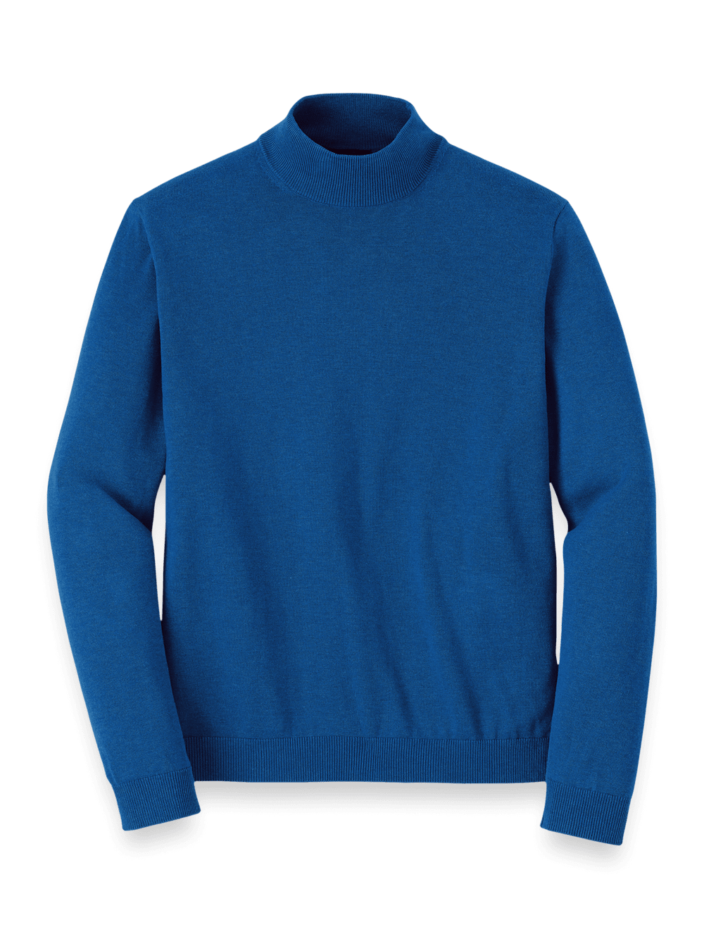 Product Image of Supima Cotton Mock Neck Sweater-Blue
