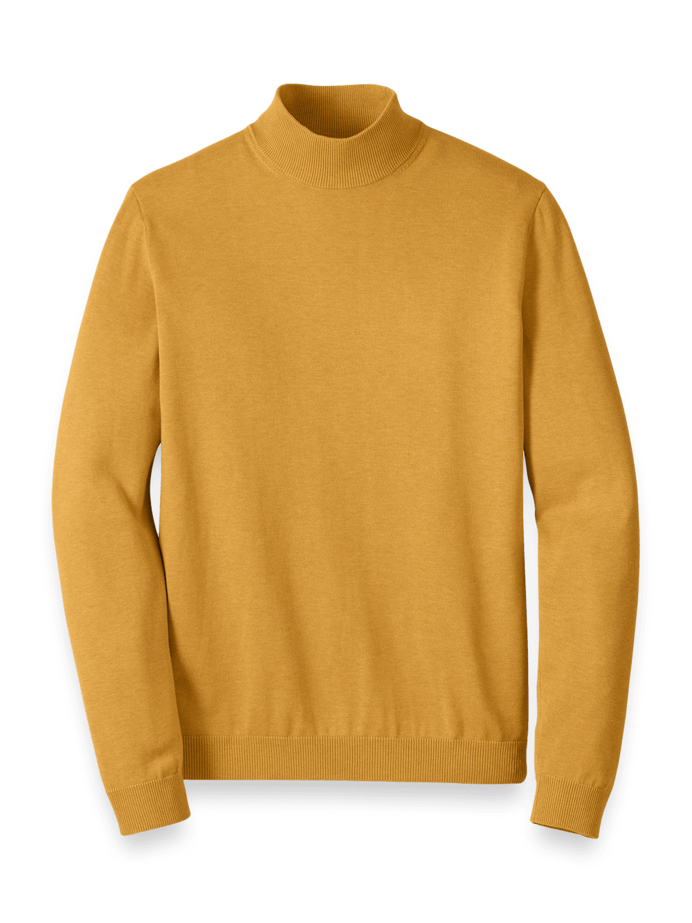 Product Image of Supima Cotton Mock Neck Sweater-Mustard