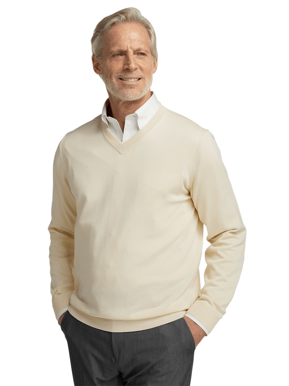 Alternate Image of Supima Cotton V-neck Sweater-1
