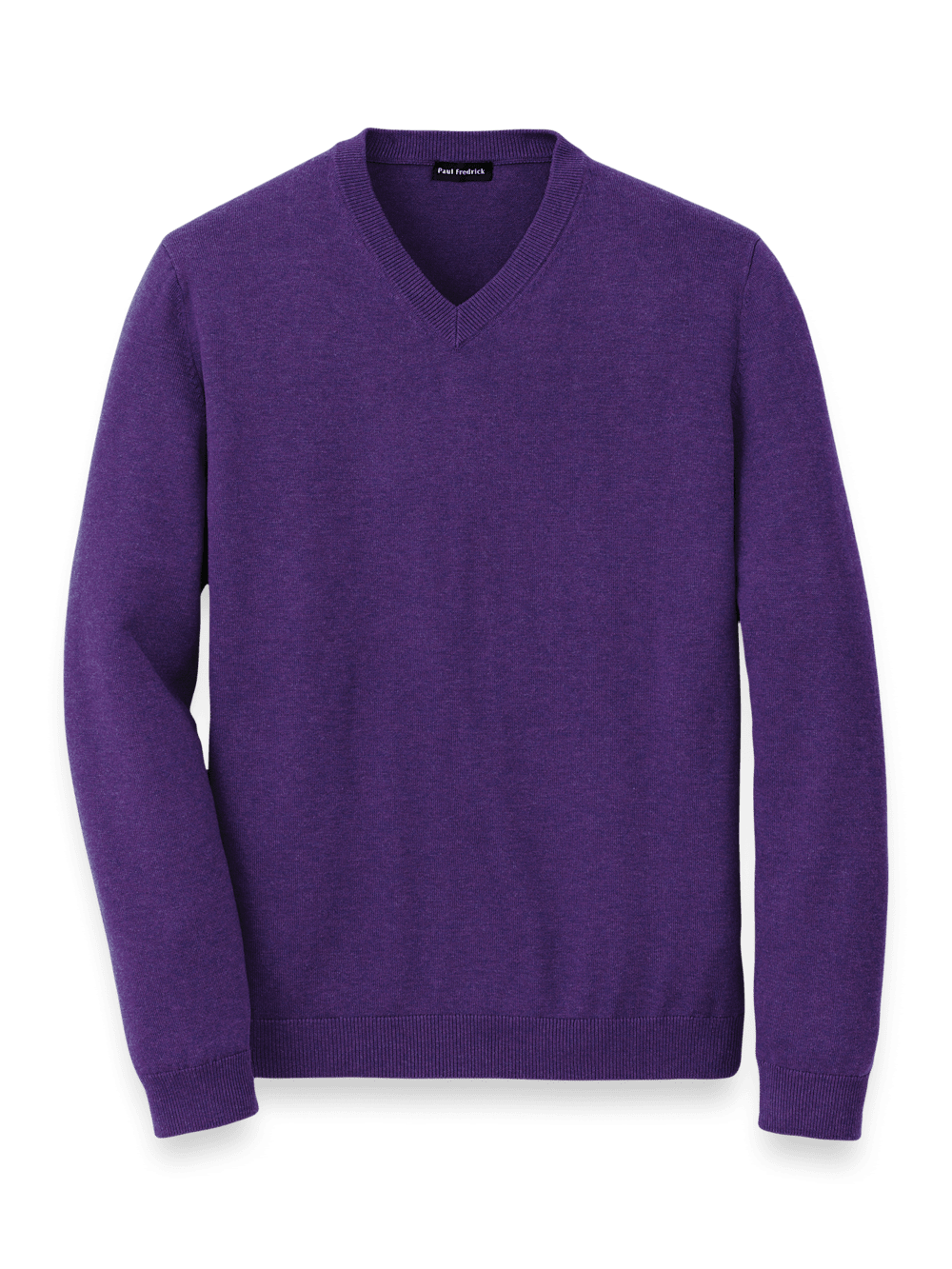 Product Image of Supima Cotton V-neck Sweater-Purple