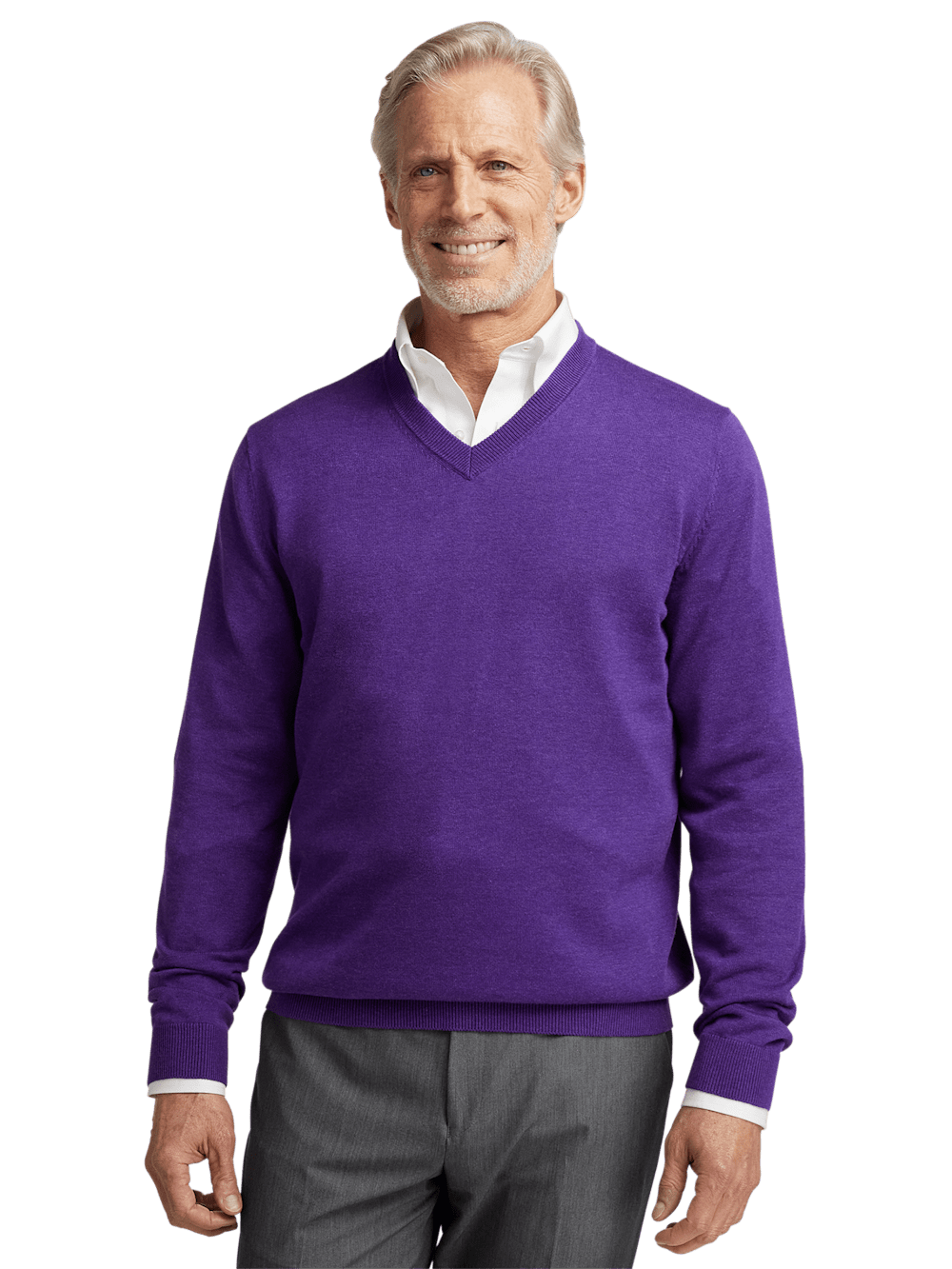 Alternate Image of Supima Cotton V-neck Sweater-1