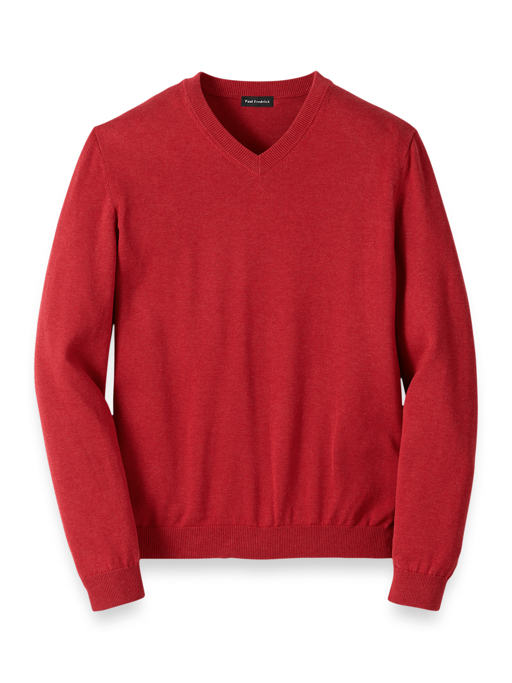 Product Image of Supima Cotton V-neck Sweater-Red
